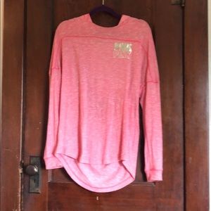 Pink open back long sleeve light weight sz large